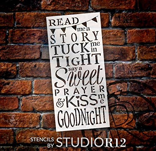 Olvastam Egy Történetet & Csókolj meg, jó Éjt Stencil által StudioR12 | Újrafelhasználható Mylar Sablon | Használja Festeni