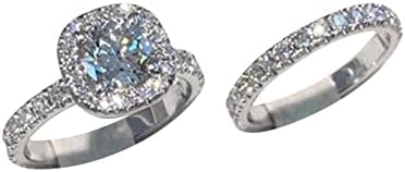 2023 Új Esküvői Zenekar a Nők Kör Gyémánt jegygyűrű, Gyémánt Gyűrű Pár Szín Beállítása Gyűrűk (A, A)