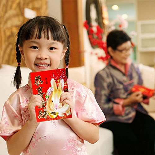 60 Db Kínai Új Év a Vörös Borítékok,a Nyúl évében Nagy Kínai Hongbao Év 2023 Red Csomagok Szerencsés Pénzt keretek Buli,