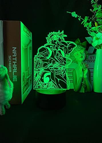 Anime JoJo Bizarr Kaland József Joestar 3D-s LED-es Éjszakai Fény, Kép Szimuláció Fotó, Gyermek Ajándék, Távirányító 16 Színek,