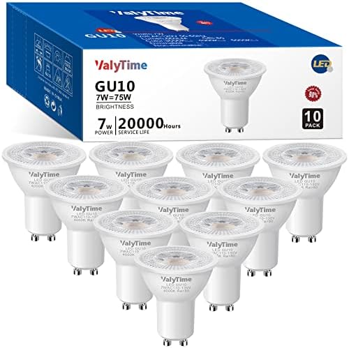 Valytime GU10 LED Izzó 7W (50W -60W-75W Egyenértékű) GU10 Alakú Halogén Izzó Csere 38° 120V 650Lm Nem szabályozható a Pálya