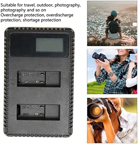 Dual Kamera Akkumulátor Töltő, Kamera Akkumulátor USB Chager LCD Kijelző AHDBT‑501 Kamera Akkumulátor Turizmus Szabadtéri