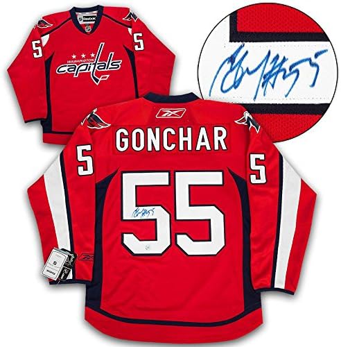 Szergej Gonchar Washington Capitals írta Alá a Reebok Jersey - Dedikált NHL-Mezek