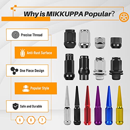 MIKKUPPA M14x2.0 Spike csavarokat - 32PCS Fekete 14mmx2.0 Tüskés csavarokat, Csere 1994-2014 Ford F150, 1997-2013 Expedíció,