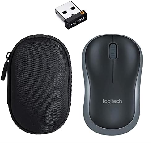 Vexko Csomag Logitech M185 Vezeték nélküli Egér Nano USB Unifying Vevőegység (Swift Szürke) Plusz Védő Egér Jogosult Utazási
