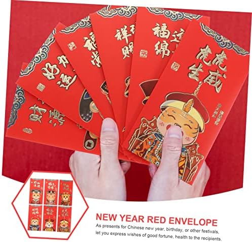 Ciieeo 18pcs Évben A Tigris Piros Boríték Ajándék keretek Bemutatja a Kínai Vörös Csomagok Dekoratív Borítékok Szerencsés