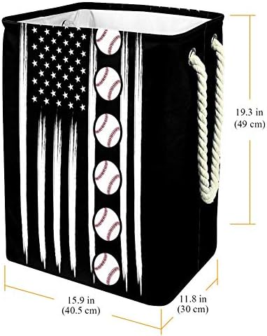 Inhomer Baseball, Amerikai Zászló 300D Oxford PVC, Vízálló Szennyestartót Nagy Kosárban a Takaró Ruházat, Játékok Hálószoba