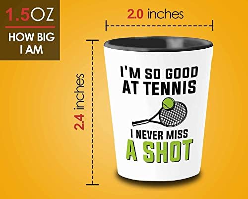 Flairy Föld Tenisz Pohár 1,5 oz - soha ne hagyj ki egy lövés - Edző Smash Tenisz Szerelmeseinek Ajándék Ütő Squash Ütő Kiindulási