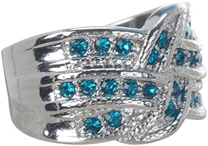 Kék Electroplate Ékszerek, Ezüst Női Gyűrű, Eljegyzési, Esküvői Gyűrű Vaskos Divatos Gyűrű