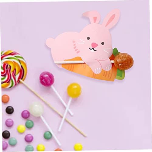 Nirelief 50pcs Aranyos Nyuszi Candy Jogosultja Húsvéti Lollipop Kártyák Aranyos Nyuszi Candy Jogosultja Csokis Papír Kártya