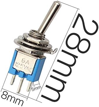ALANOOY Kapcsolók SMTS-102 világoskék Al-Miniatűr Kapcsoló bekapcsolása-A SPDT 3-Pins 3A 125VAC 1,5 Amperes 250VAC, DL (Szín