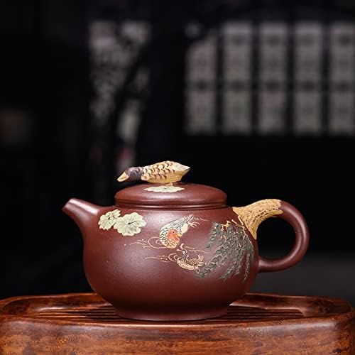 WIONC Lila Sárban Úszó Víz Mandarin Kacsa Pot Zisha Teáskanna Kézzel készített Pot Kung-fu Teaware Lila Agyag Drinkware A