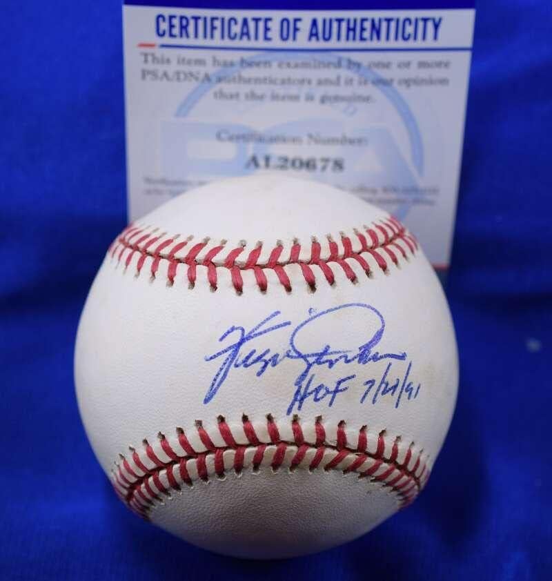 Fergie Jenkins HOF 91 PSA DNS-Coa Autogramot Nemzeti Liga ONL Aláírt Baseball - Dedikált Baseball