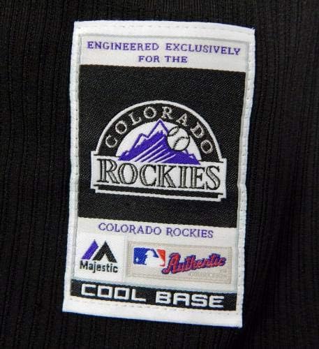 2014-15-ös Colorado Rockies 46 Játékban Használt Fekete Jersey BP ST DP02052 - Játék Használt MLB Mezek