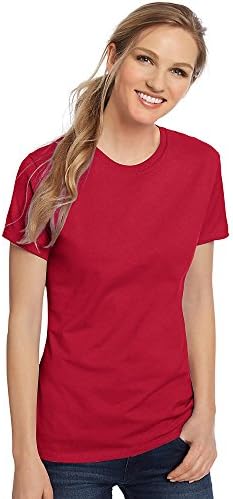 Hanes Női Nano-T T-Shirt (Mély Piros) (Kicsi)