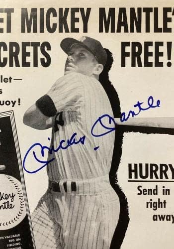 Mickey Mantle Aláírt Magazin Oldal 1956 Lifebuoy Szappan Yankees HOF Autogramot SZÖVETSÉG - Dedikált MLB Magazinok