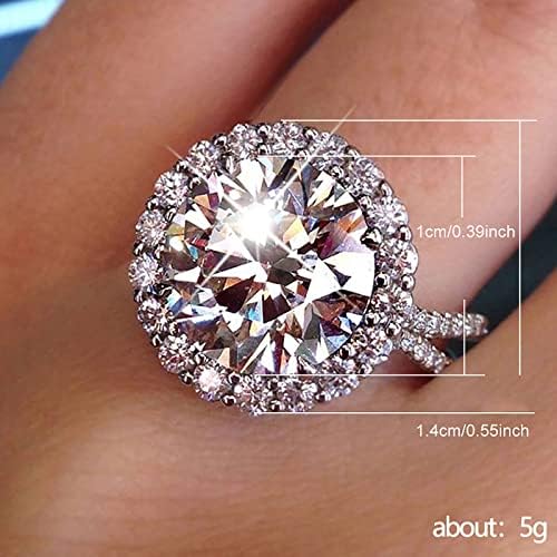 2023 Női Cirkónium-oxid Bling Gyémánt Eljegyzési Gyűrűt hu Gyűrűk (Ezüst, 10)