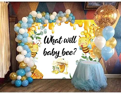 Mi Lesz Baby Bee Hátteret, Méhsejt Méh-a Nemek közötti Mutatják Hátteret babaváró Party Dekoráció Photobooth Kellékek Torta