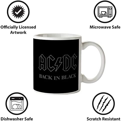 Piramis-Amerika - AC/DC Back in Black 11 oz. Bögre - Egyedi Kerámia Csésze Kávé, Kakaó & teafogyasztók - Chip Ellenálló &