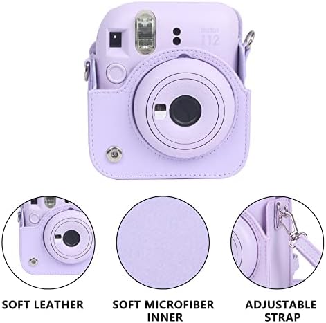 wogozan védőtok Fujifilm Instax Mini 12 Instant Fényképezőgép - Prémium Bőr Táska Fedél Mini Fotó Album, illetve Cserélhető