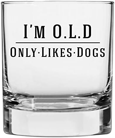 Foltos Kutya Cég Nyomtatott 10.25 oz Whiskyt Jéggel Üveg, én vagyok O. L. D, Csak Szereti a Kutyákat, lábnyom, CM01