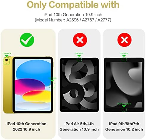 Wenlaty Esetben Kompatibilis iPad 10 Generáció 2022 10.9 Hüvelyk tolltartó, Vékony védőburkolat a Tiszta Shell iPad 10 Gen