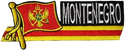 SUPERDAVVES NAGYÁRUHÁZ Montenegró Csatlós Ország Zászló Vas a Patch Címer Jelvény 1,5 X 4.5 Cm Új