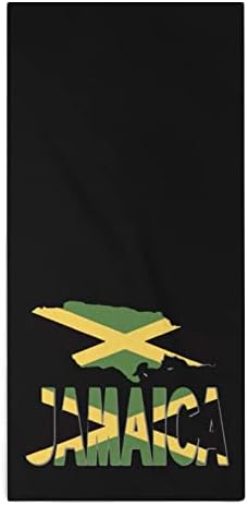 Jamaica Zászló Térkép Mosogatórongy Törölközőt 28.7x13.8 Arc Ruha, Szuperfinom Rost Erősen Nedvszívó Törölköző Kéztörlő