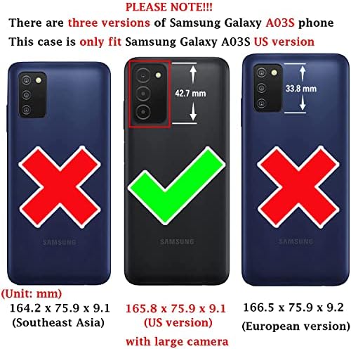 Asuwish Telefon tok Samsung Galaxy A03s MINKET Verzió 5G Tárca 2022 burkolat Edzett Üveg kijelző Védő fólia, valamint a Flip