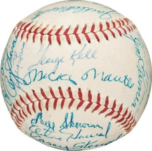 Gyönyörű 1957 All Star Game Csapat Aláírt Baseball Mickey Mantle PSA DNS-COA - Dedikált Baseball