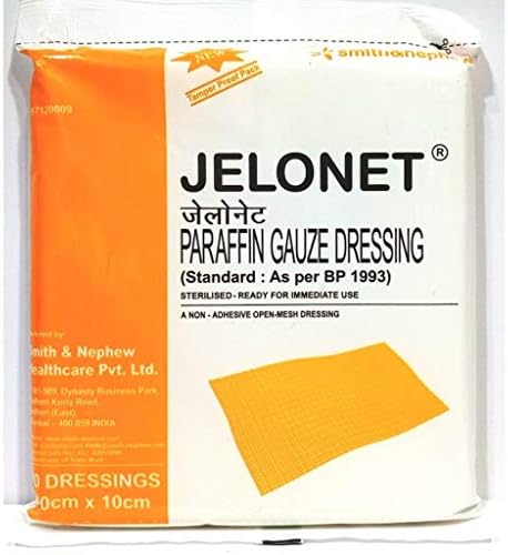 JELONET Paraffin Géz Öltözködés (10cm x 10cm) - Csomag 20 Kötszerek