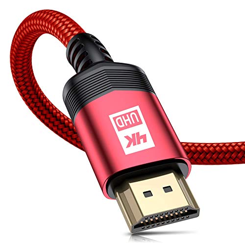 sweguard 4K-HDMI Kábel 6ft Piros&6ft Szürke, 2.0 HDMI Kábel Nagy Sebességű 18Gbps Arany Bevonatú Nylon Zsinór HDMI Kábel