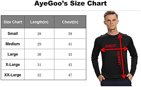 AyeGoo Férfi 3 darabos Hosszú Ujjú Teljesítmény Futó Pólók,napvédő Pólók, Gyorsan száradó, Könnyű Edzés, T-Ing