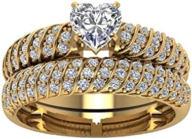 Yistu Női Esküvői Gyűrű, Esküvői Vágott Ékszerek Luxus Fehér Kő Gyűrű, Ajándék, Kézzel készített, Eljegyzési Gyűrűk, Vékony