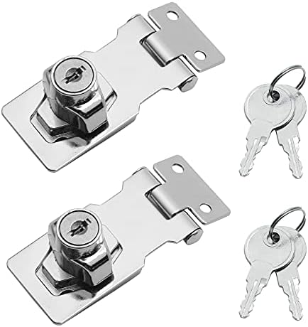 Augiimor 2DB 2.5 Kulcsos Hasp Zárak, Kulcsos Egyforma Csavar, Kilincs Kulcsos Zár Hasp, Rozsdamentes Acél Fogás Zár Biztonsági