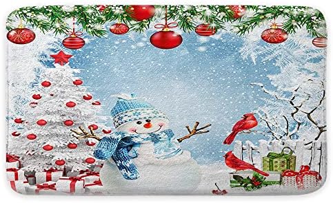 Boziqr Karácsonyi Szőnyeg, Aranyos Hóember, karácsonyfa Fürdő Szőnyeg, Télen Hópelyhek, Fürdőszoba Kiegészítők, Dekoráció