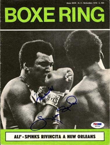 Muhammad Ali & Leon Spinks Dedikált Magazin címlapján PSA/DNS S01556 - Dedikált Boksz Magazinok