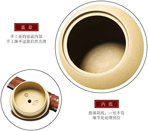Yixing Teáskanna 8oz Kínai Zisha Tea Xishi Edények Természetes HuangDuan Sár (Sárga)