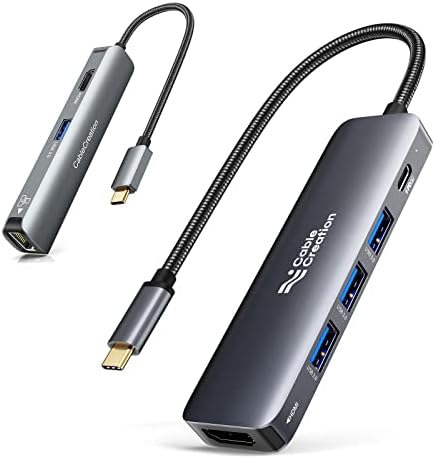 CableCreation 5-in-1 USB C-Hub-Csomag, 5-in-1 USB C Elosztó HDMI, USB 3.0-Tápellátás
