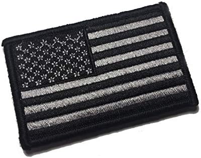 3 X 2 Hüvelykes Fekete, Szürke MINKET Amerikai Hazafias Zászló Tartós USA Morál Egységes Javítás (Birodalom Taktikai USA)