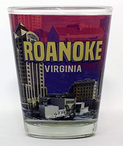 Roanoke, Virginia Színes Fénykép Skyline Pohár
