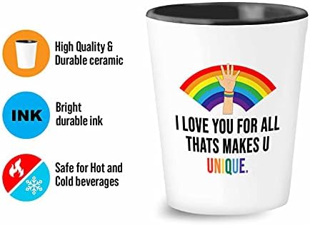 Buborék Ölelés LMBT Pohár 1,5 oz - i Love U - Leszbikus LGBTQ Transznemű Meleg Szivárvány Büszkeség Jogok Jön Ki A Nők, a