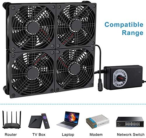 GDSTIME Rounter TV Box hűtőventilátor Fordulatszám-szabályozás, 182CFM Nagy léghűtő az ASUS GT/RT-AC5300, Router TV Box Hűtés