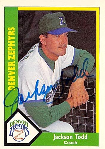 Autogramot Raktár 618505 Jackson Todd Dedikált Baseball Kártya - Denver Zephyrs, Brewers - 1990 CMC Kisebb Liga Sz 672