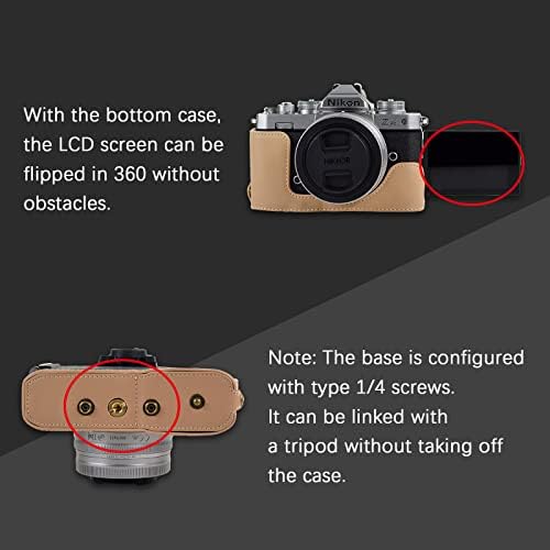 MUZIRI KINOKOO ZFC Esetben PU Bőr Védő Fényképezőgép burkolata - Kompatibilis NIKON Z fc/Zfc 16-50mm f/3.5-6.3, vagy 28mm