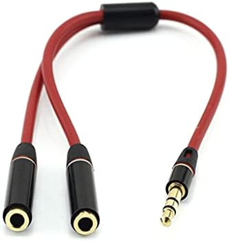 XXXDXDP Splitter Fejhallgató Jack 3,5 mm-es Sztereó Audio Y-Típusú Splitter 2 Nőstény 1 Hím Mikrofon Adapter Kábel segítségével