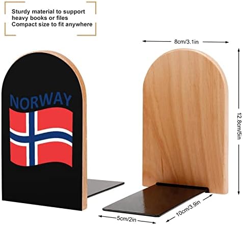 Zászló, Norvégia Dekoratív Könyv Végén Fa Nem csúszós Könyvtámasz Asztal Polc Jogosultjai