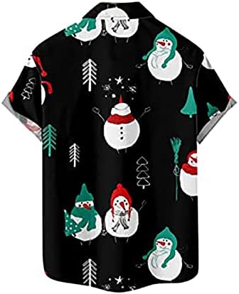 WOCACHI Karácsonyi Gomb Le shirt Mens Rövid Ujjú Vicces Karácsonyi Mikulás Nyomtatás Alkalmi Fél Tervező Póló