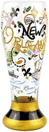 A felső Polcon Dekoratív New Orleans, Bourbon Street Magas Festett Pilsner Sör, Üveg, Egyedi Ajándékokat a Barátoknak ; Újdonság,