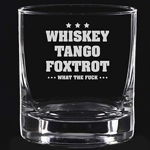 Szerencsés Lövés TANGÓ, FOXTROTT - Katonai Zsargon | Pohár Whiskey Whisky Üveg 11 oz. | Újdonság, Régi Whiskys Poharak |